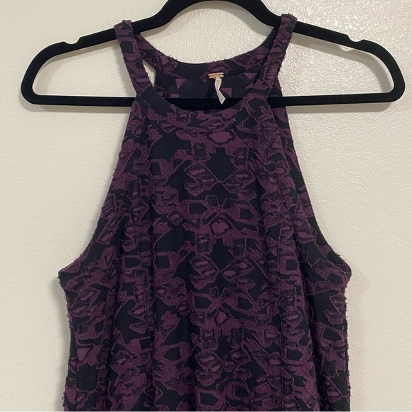 Free People Dress Women’s Size Small Black Purple Halter Swing Mini Dress - Picture 14 of 14